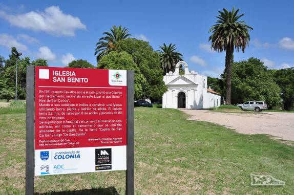 Igreja histórica na região de Colonia del Sacramento, no sul do Uruguai